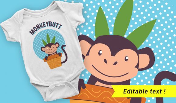 Baby monkey T-shirt design 2042 1
