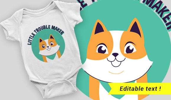 Smiling baby fox T-shirt design 2064 1