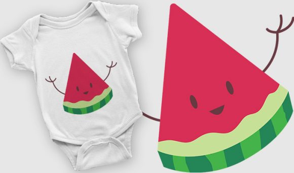 Happy watermelon slice T-shirt design 2073 1