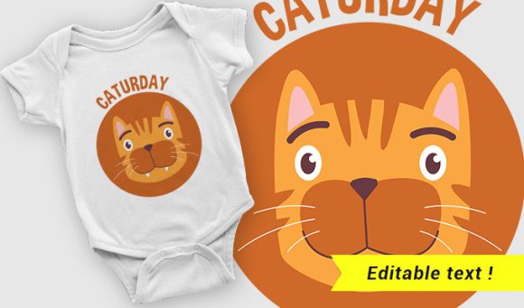 Cat portrait T-shirt design 2086 1