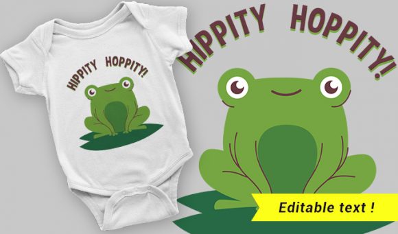 Happy frog T-shirt design 2091 1