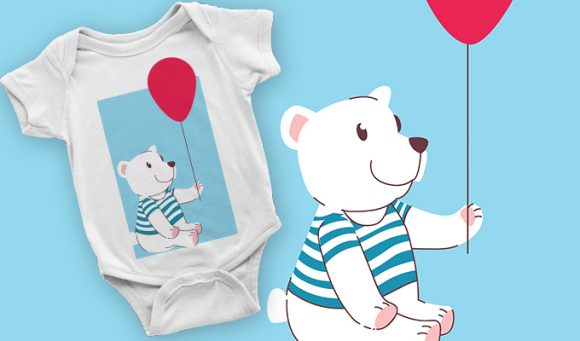 Baby polar bear T-shirt design 2095 1