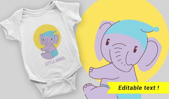 Baby elephant T-shirt design 2099 1