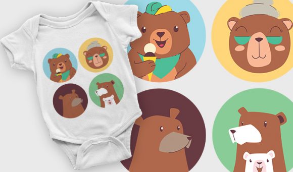 Bear's family T-shirt design 2102 1