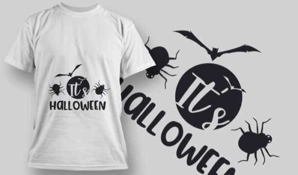 2231 It'S Halloween T-Shirt Design 1