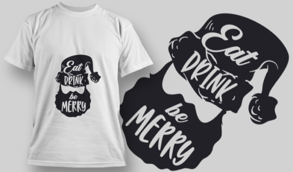2253 Eat Drink Be Merry T-Shirt Design 1