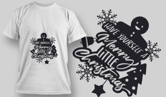 2256 Have Yourself A Merry Little Christmas T-Shirt Design 1