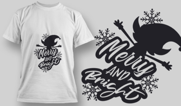2273 Merry And Bright 3 T-Shirt Design 1