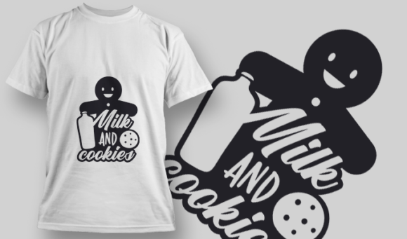 2279 Milk And Cookies T-Shirt Design 1