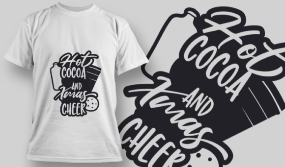 2319 Hot Cocoa And Xmas Cheer T-Shirt Design 1