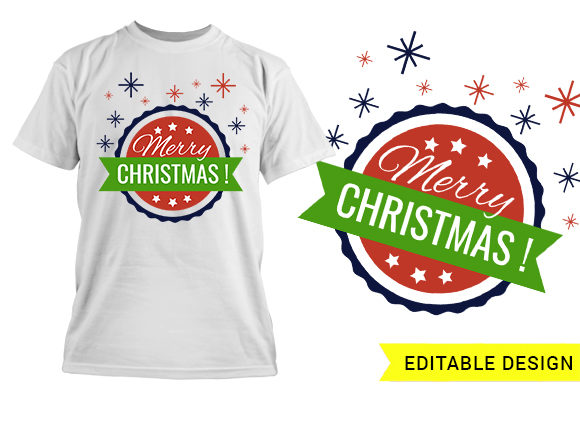 Merry Xmas editable design template T-shirt Design 1