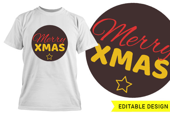 Merry Xmas Editable Design Template T-shirt Design 1