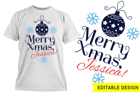 Name placeholder plus "Merry Xmas" T-shirt Design 1