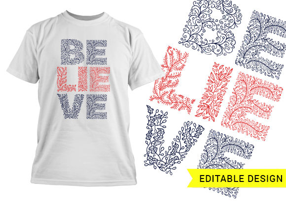 Believe Christmas Design Template T-shirt Design 1