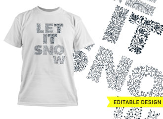 Let it snow floral design template