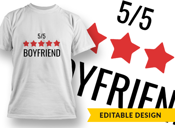 5-Star Boyfriend T-shirt Design 1