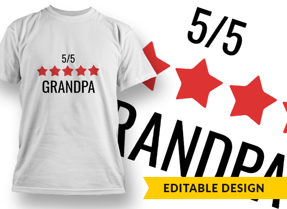5-Star Grandpa T-shirt Design 1