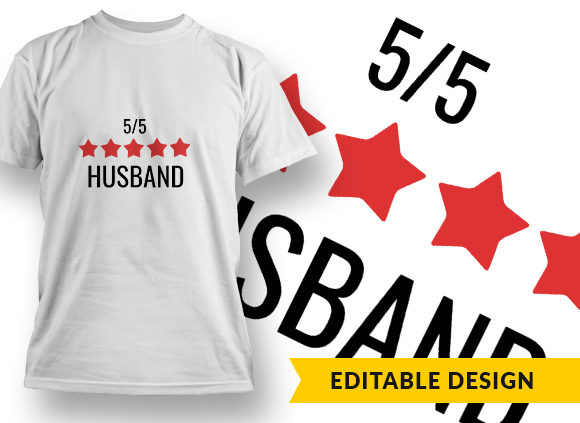 5-Star Husband T-shirt Design 1