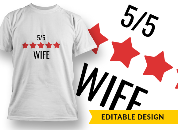5-Star Wife T-shirt Design 1