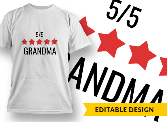 5-Star Grandma T-shirt Design 1