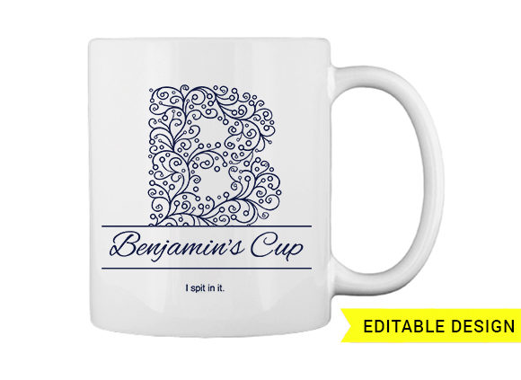 B letter monogram for mug printing T-shirt Design 1