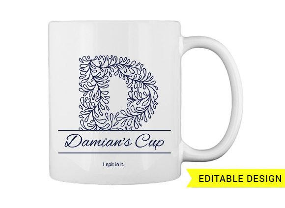 D letter monogram for mug printing T-shirt Design 1