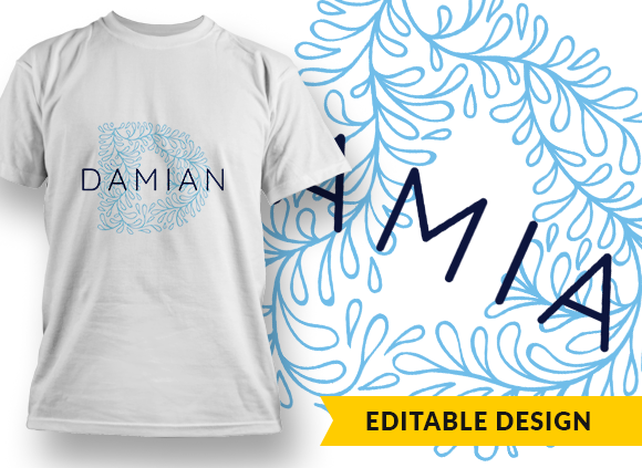 Ornate Letter D with Name Placeholder T-shirt Design 1