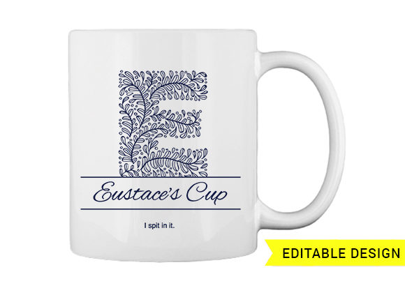E letter monogram for mug printing T-shirt Design 1