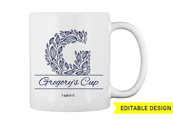 G letter monogram for mug printing T-shirt Design 1