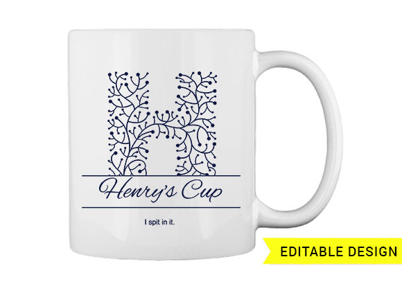H letter monogram for mug printing T-shirt Design 1