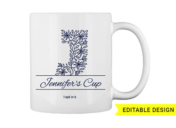 J letter monogram for mug printing T-shirt Design 1