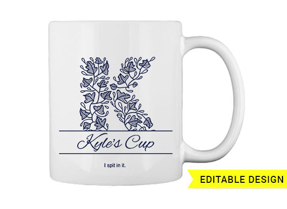 K letter monogram for mug printing T-shirt Design 1
