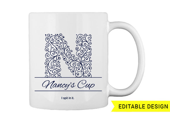 N letter monogram for mug printing T-shirt Design 1