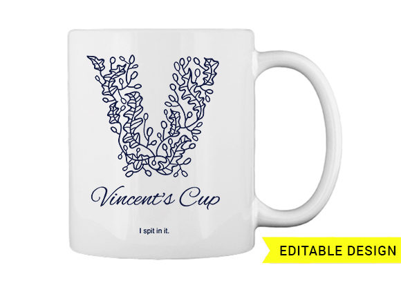 V letter monogram for mug printing T-shirt Design 1