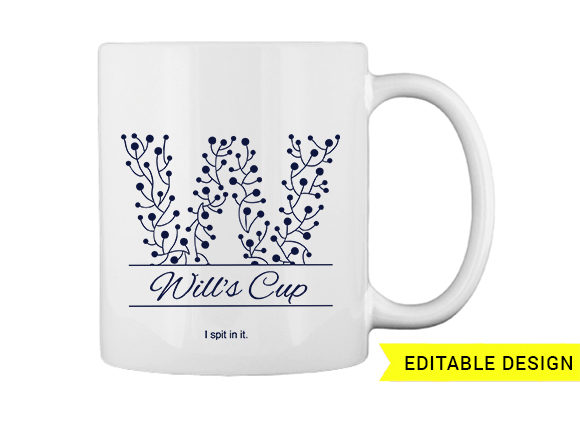 W letter monogram for mug printing T-shirt Design 1
