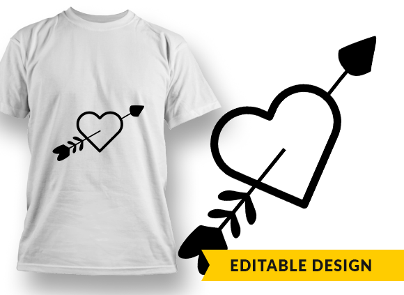 Heart Pierced By Arrow T-shirt Design 1