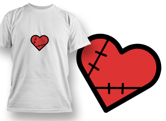 Stitched Heart T-shirt Design 1