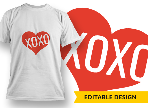 XOXO Heart T-shirt Design 1