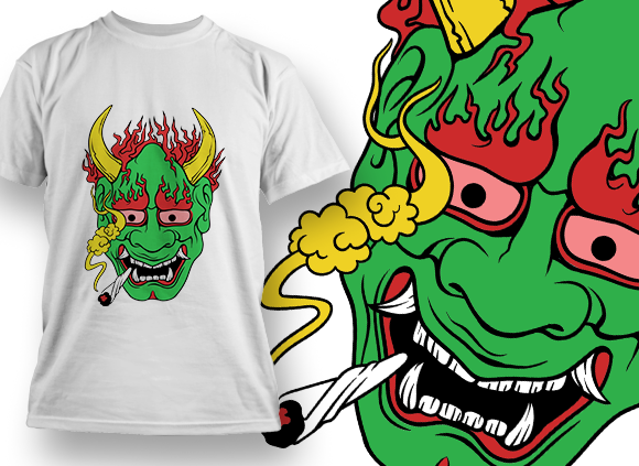 Demon Smoking - T-shirt Design 1