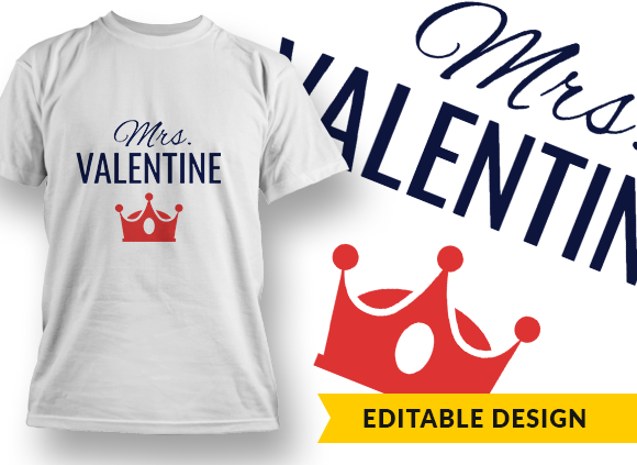 Mrs. Valentine T-shirt Design 1