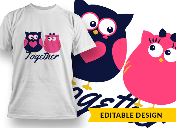 "Together" Owls T-shirt Design 1