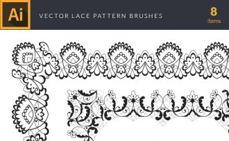 Lace Pattern Brushes For Adobe Illustrator | Vector Pack