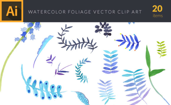Curved Foliage Vector Pack 1