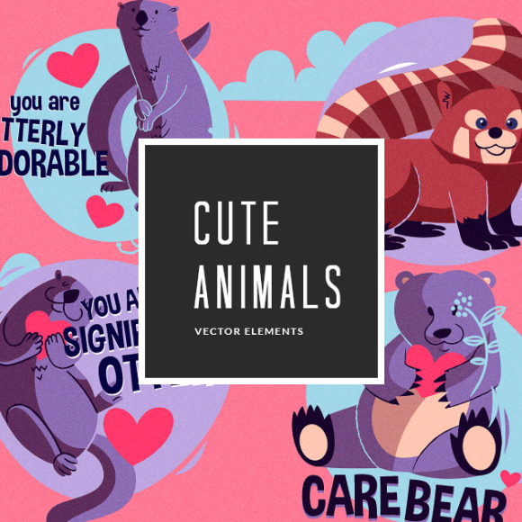 Cute Animals Vector Pack 1