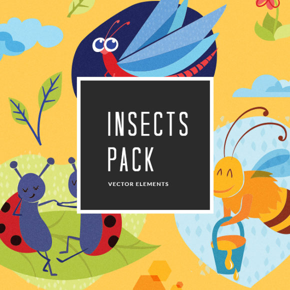 Colorful Cartoon Insects | Vector Pack