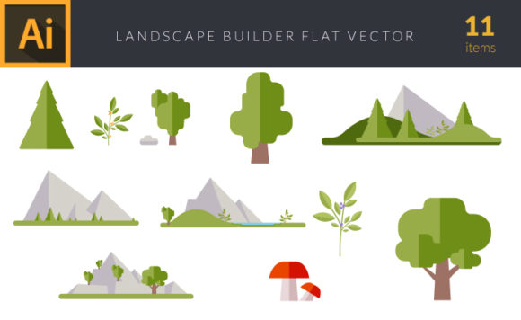 Flat Landscape Builder | Vector Pack 1
