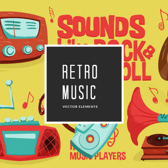 Illustrated Retro Music Vector Pack