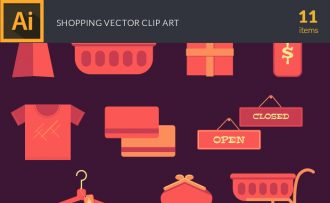 Flat Colorful Shopping Symbols Vector Pack