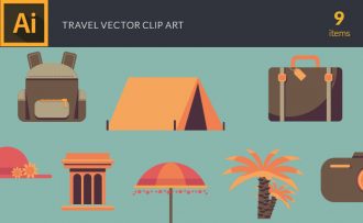 Illustrated Travel Symbols Vector Pack