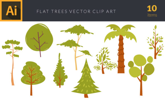 Cartoon Trees Vector pack